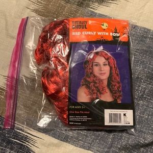 Good condition Red long curly hair wig One size fits most